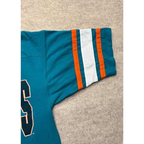 Vintage Miami Dolphins NFL T-shirt Team Rated Made in USA Oversized V-neck Slouc - Picture 3 of 10